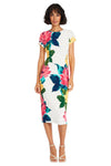 Maggy London Floral Short Sleeve Midi Sheath Dress G5527M Wholesale