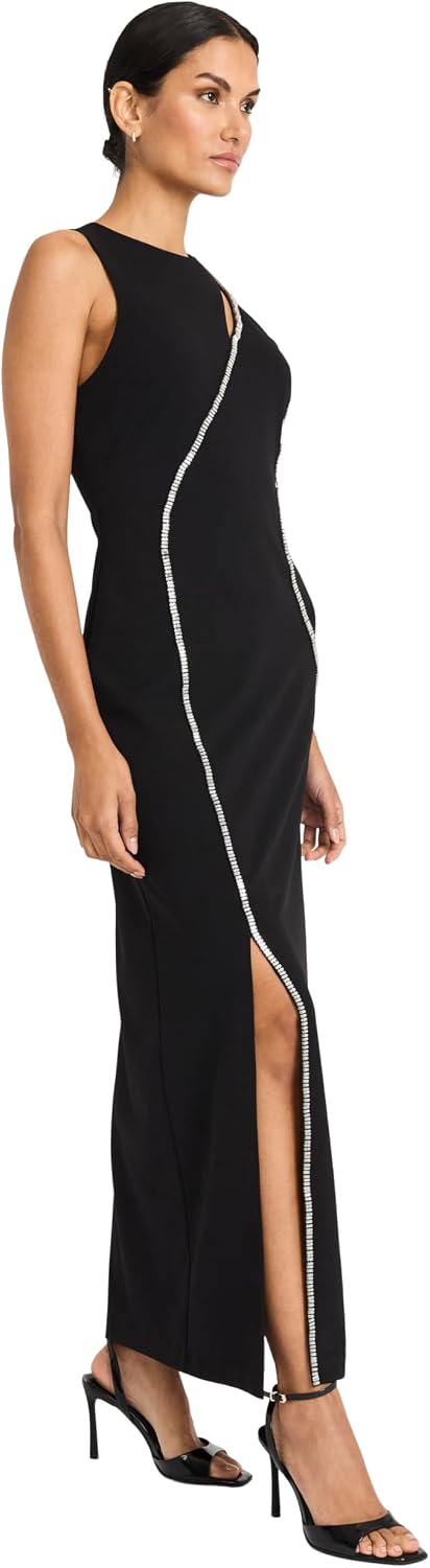 Maggy London Crystal Trimmed Keyhole Slit Maxi Gown G6323M Wholesale
