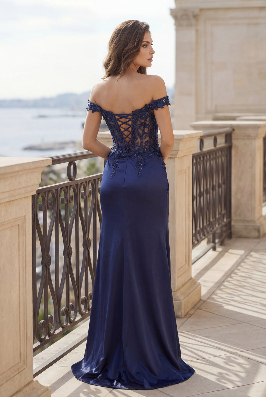 Fitted Corset Off the Shoulder Formal Prom Dress Wholesale