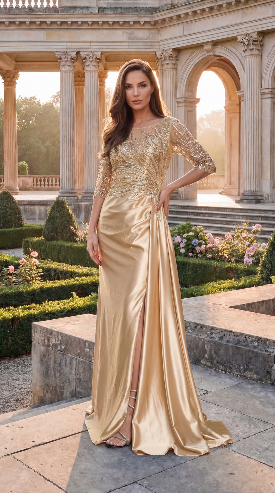 Long Sleeve Formal Mother Of The Bride Dress Wholesale