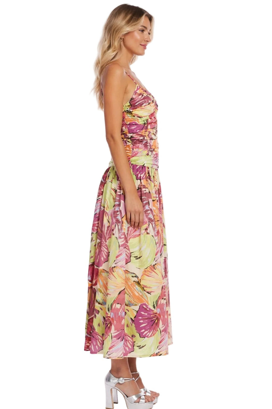 Printed Spaghetti Strap Cotton Day Dress Jewel by Badgley Mischka J0815 Wholesale