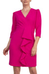 Cocktail Dresses Short Pleated Fitted Cocktail Dress Hot Pink