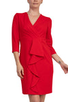 Cocktail Dresses Short Pleated Fitted Cocktail Dress Spring Red