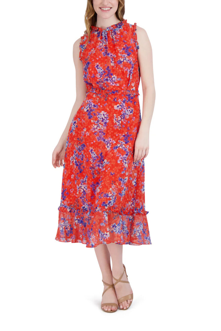 Cocktail Dresses Short Ruffle Printed Cocktail Midi Dress Wholesale Multi