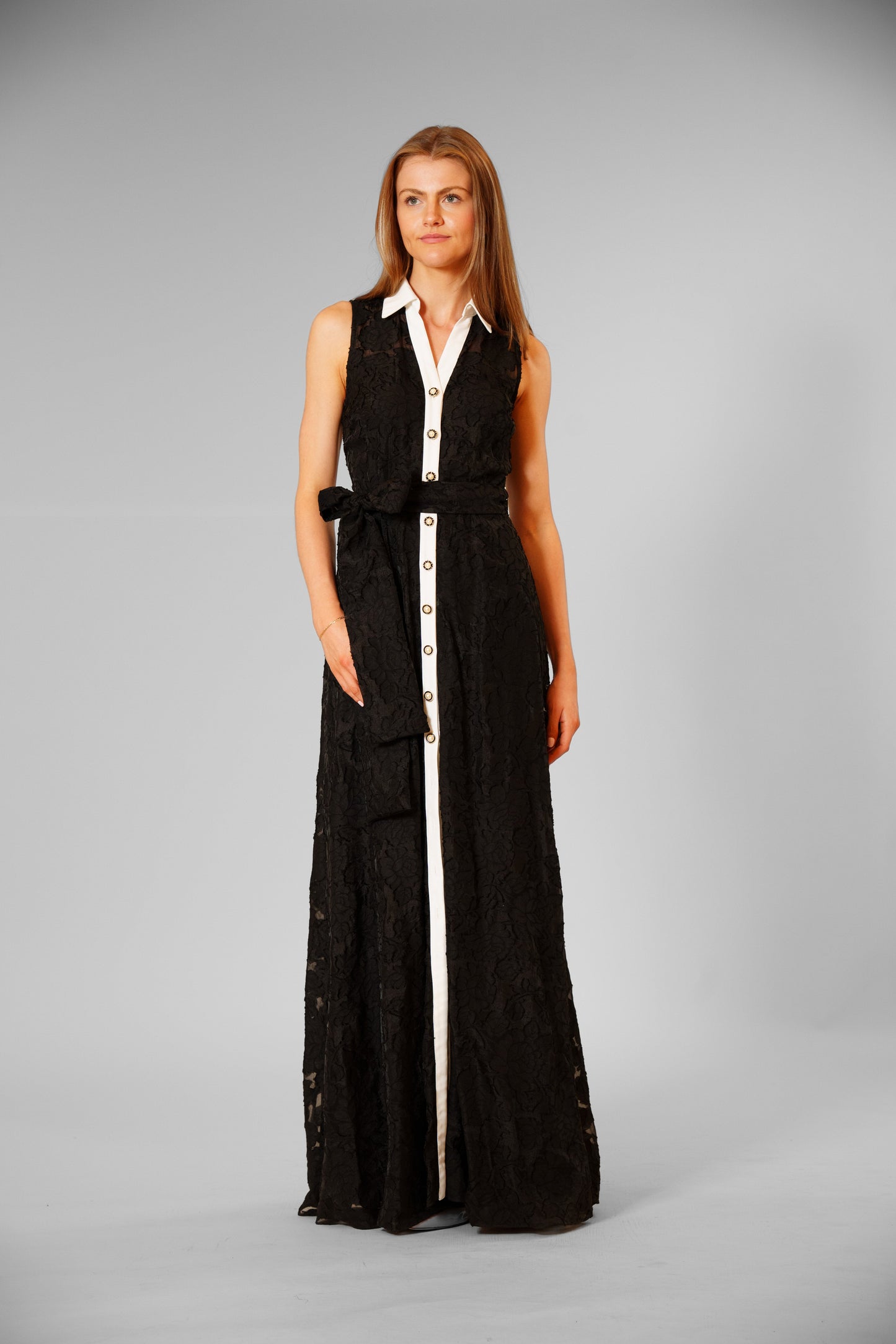 Sleeveless Burnout Shirt Dress with Sash Julia Jordan JJ41524 Wholesale