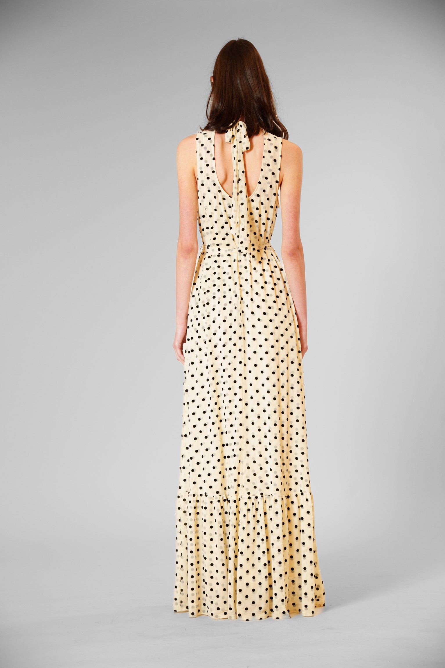 Polka Dot Mesh Overlay Gown with Sash Julia Jordan JJ41556A Wholesale