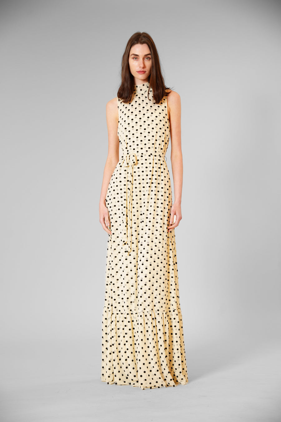 Polka Dot Mesh Overlay Gown with Sash Julia Jordan JJ41556A Wholesale