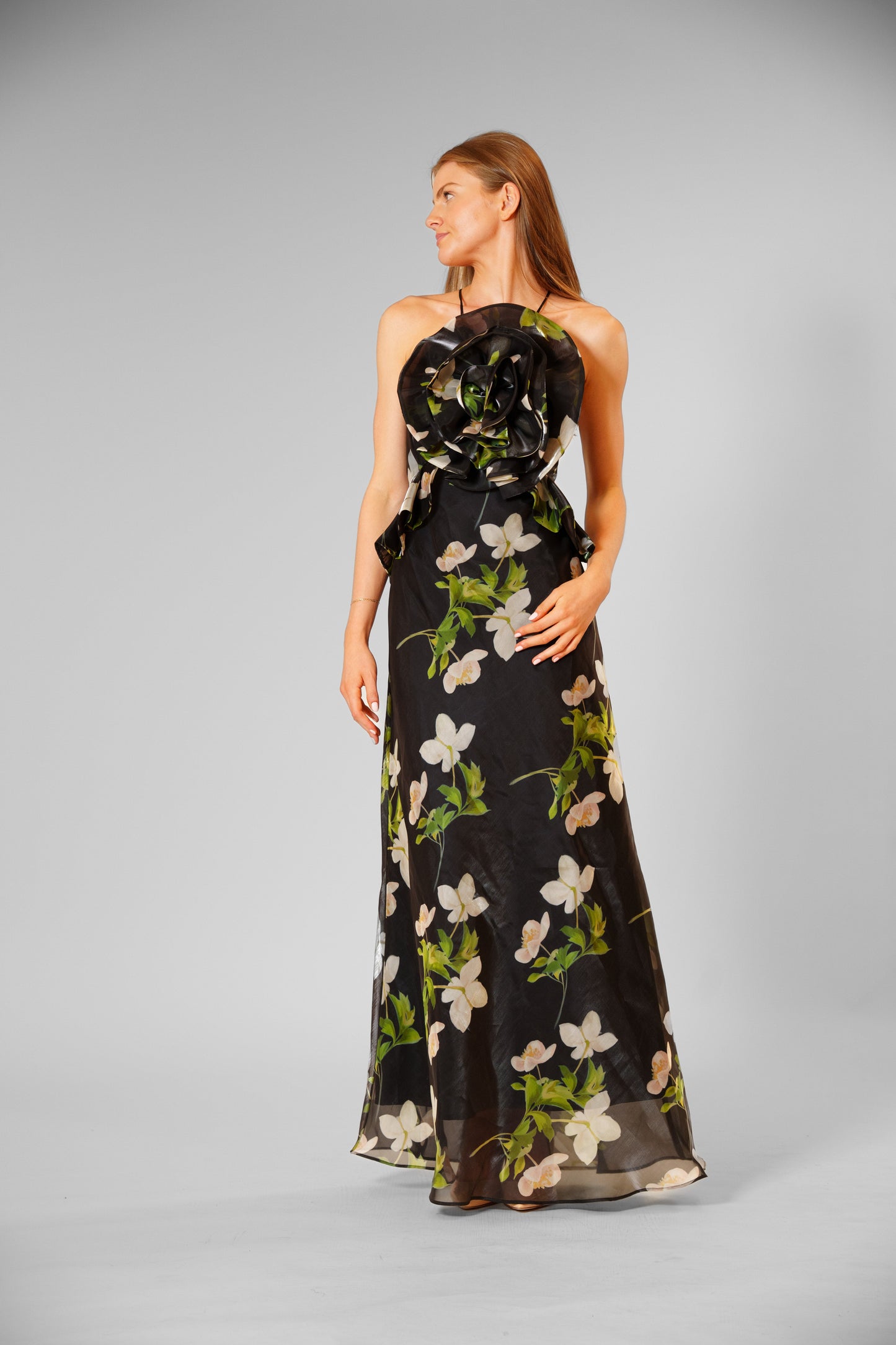 Sleeveless Organza Rosette Detail Gown Julia Jordan JJ41605 Wholesale