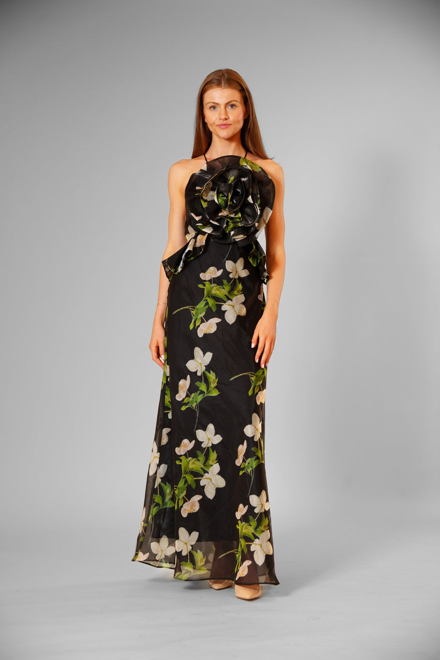 Sleeveless Organza Rosette Detail Gown Julia Jordan JJ41605 Wholesale