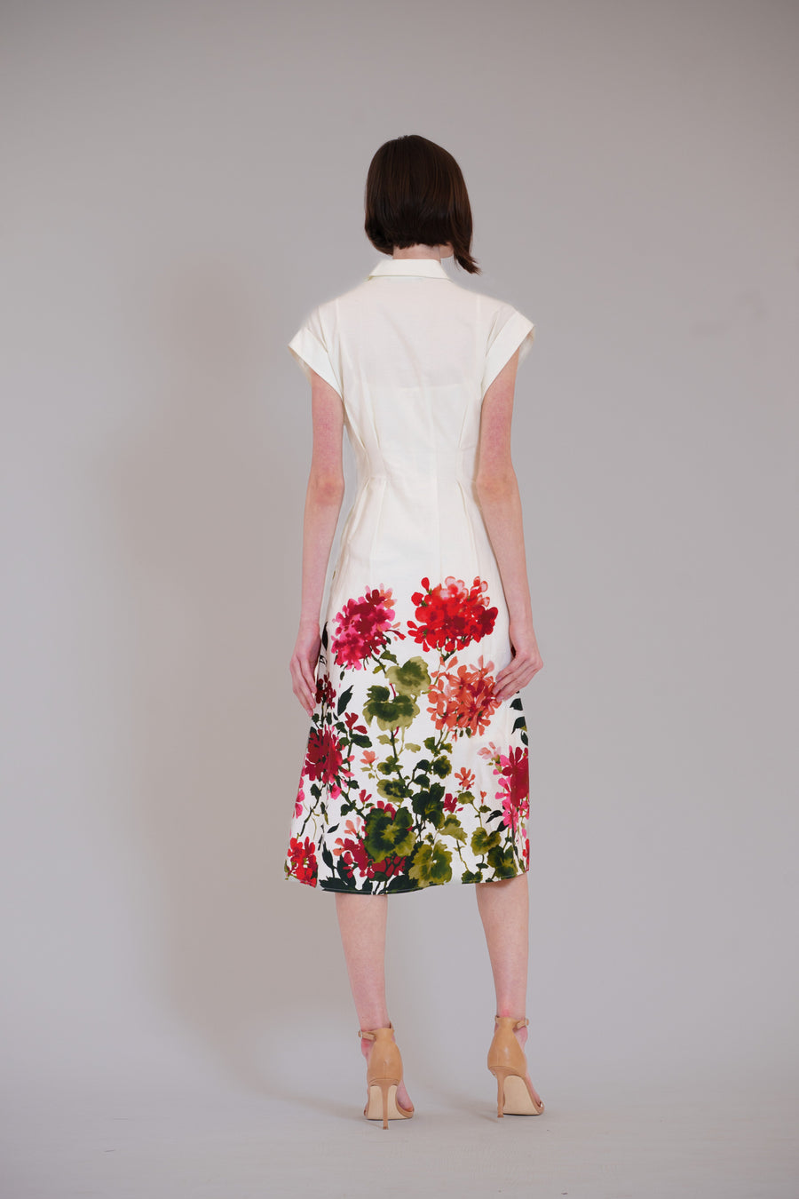 Short Sleeve V-Neck Printed Midi Shirt Dress Julia Jordan JJ41617 Wholesale
