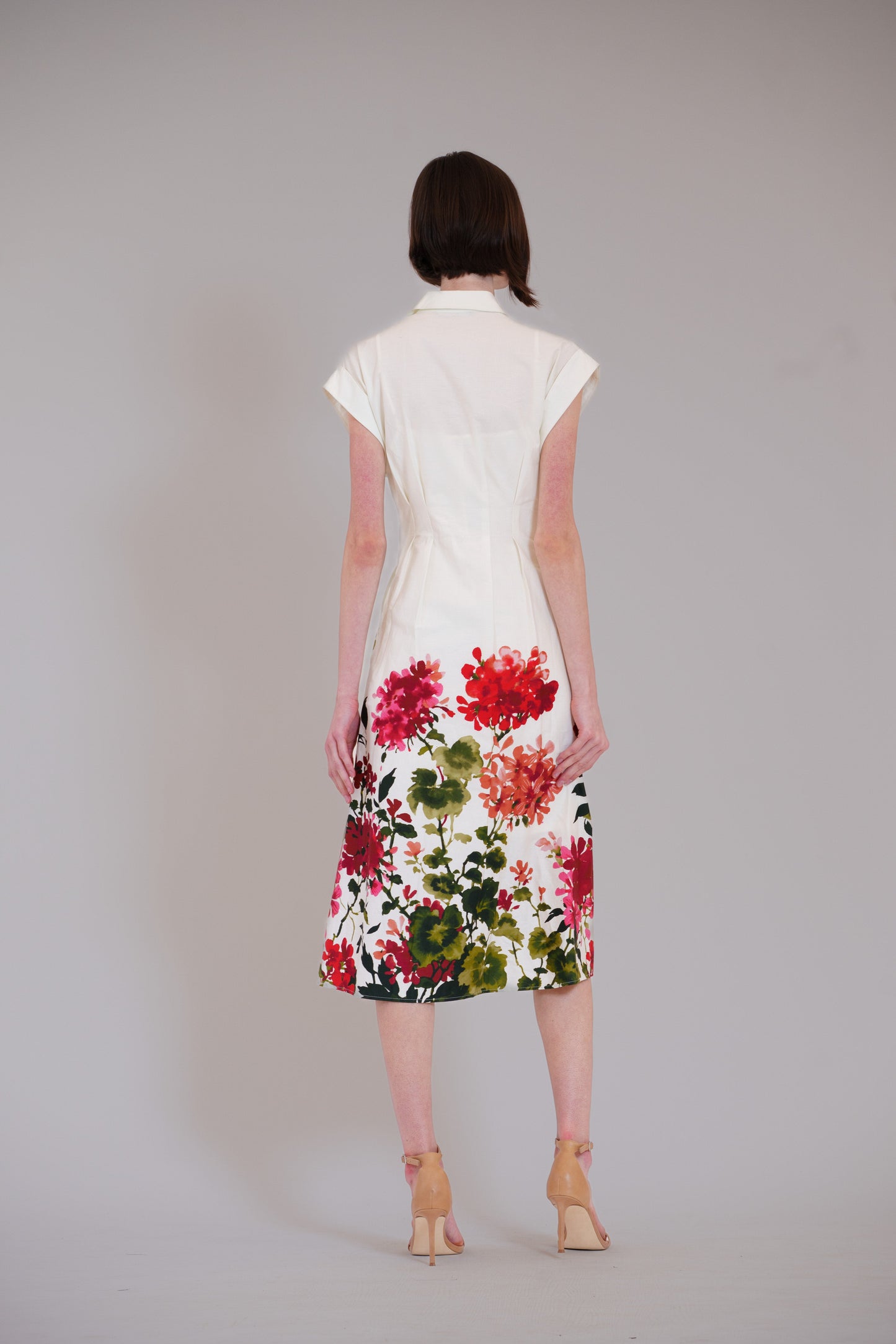 Short Sleeve V-Neck Printed Midi Shirt Dress Julia Jordan JJ41617 Wholesale