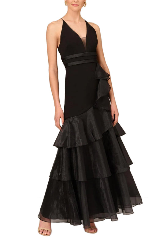 Prom Dresses Long Ruffle Formal Prom Dress BLACK