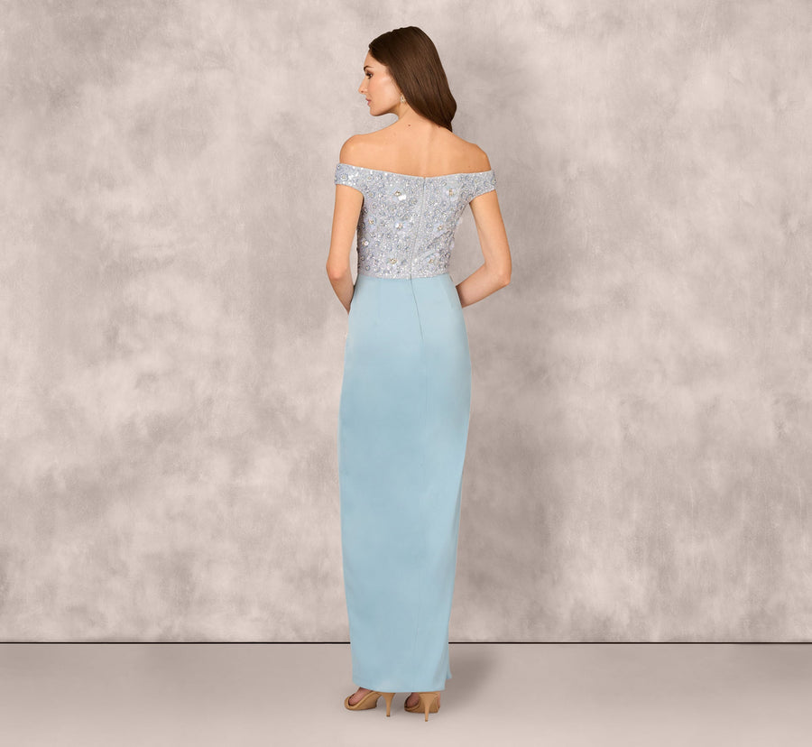Aidan Mattox MD1E209365 Slit Long Sequin Formal Dress Wholesale