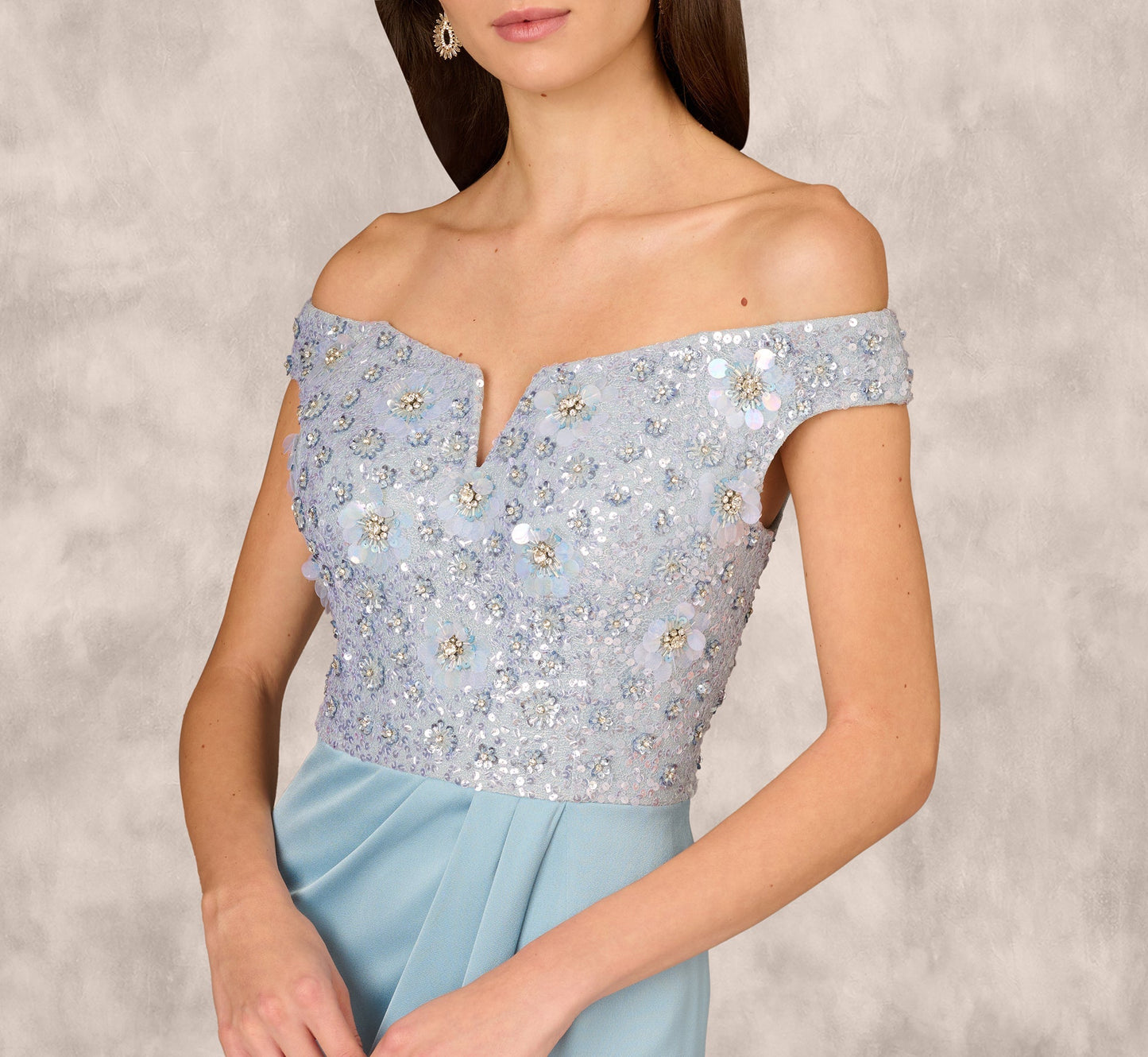 Aidan Mattox MD1E209365 Slit Long Sequin Formal Dress Wholesale