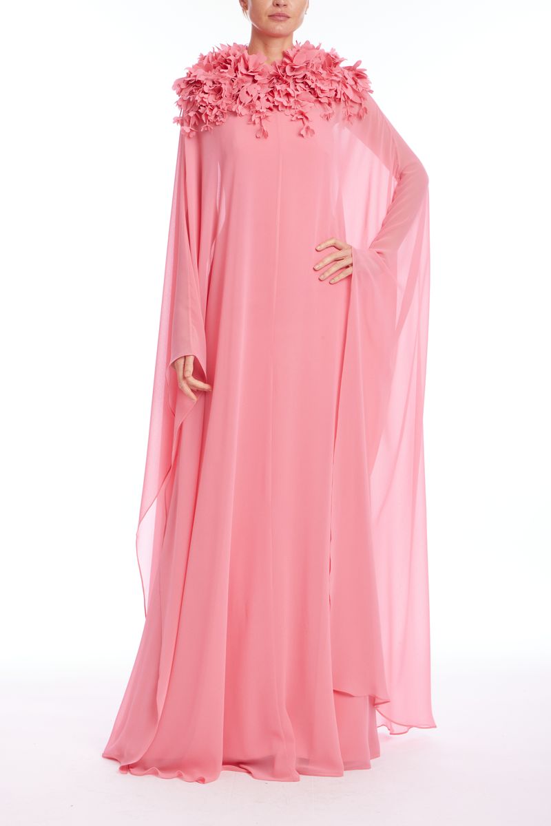 Jewel Neck Floor-Length Chiffon Formal A-Line Gown Badgley Mischka EG4492