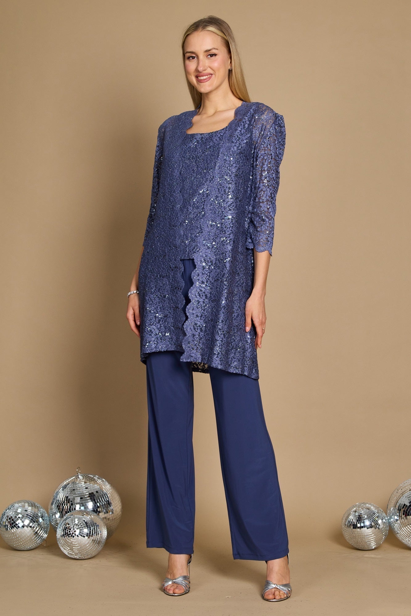 R&M Richards RM1993 Mother of the Bride Long Jacket Pant Suit Wholesale