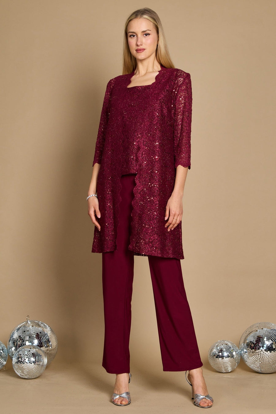 R&M Richards RM1993 Mother of the Bride Long Jacket Pant Suit Wholesale