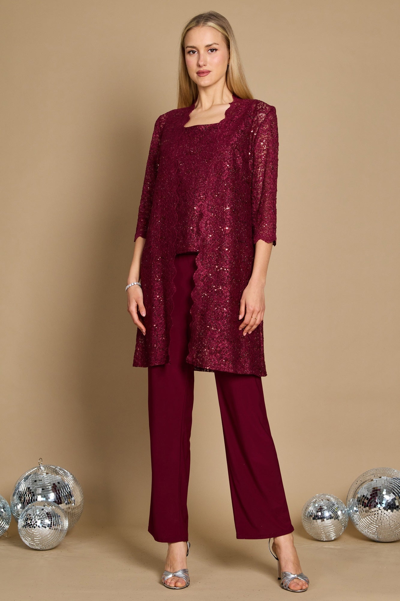 R&M Richards RM1993 Mother of the Bride Long Jacket Pant Suit Wholesale