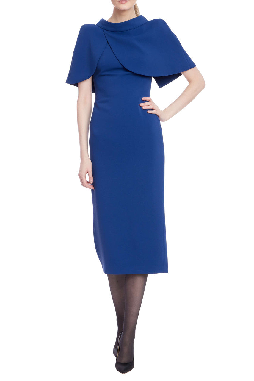 Crew/High-Neck Midi Crepe Formal Sheath/Column Badgley Mischka SC4463
