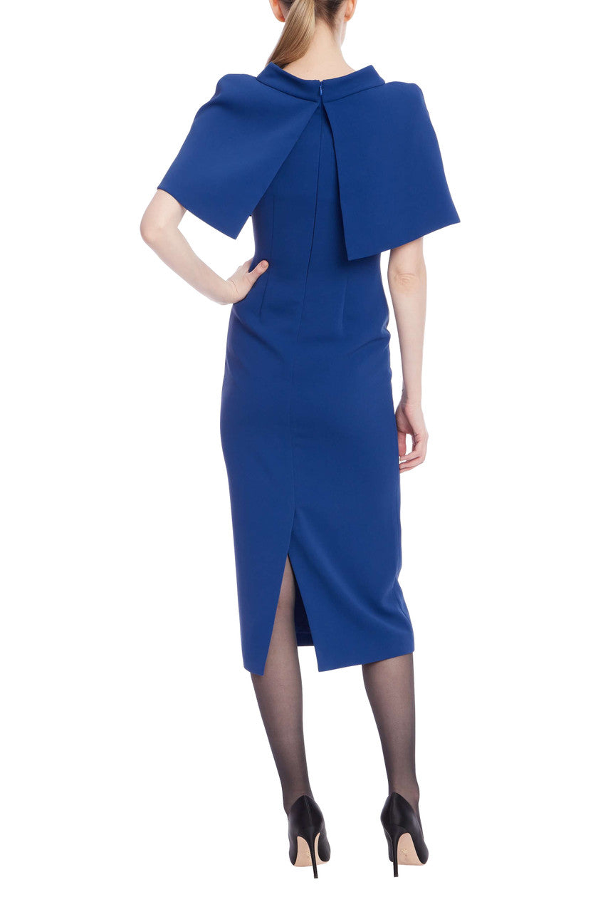 Crew/High-Neck Midi Crepe Formal Sheath/Column Badgley Mischka SC4463