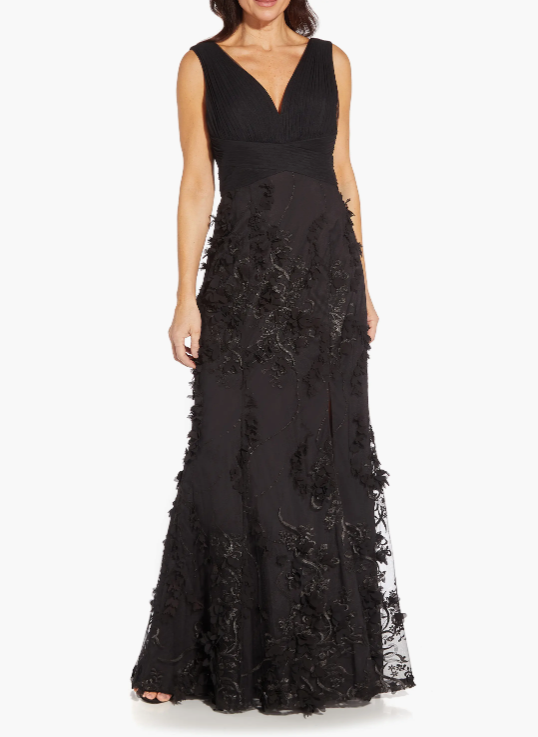 Embroidered Mesh Trumpet Mermaid Gown Aidan Mattox MD1E206707 Wholesale