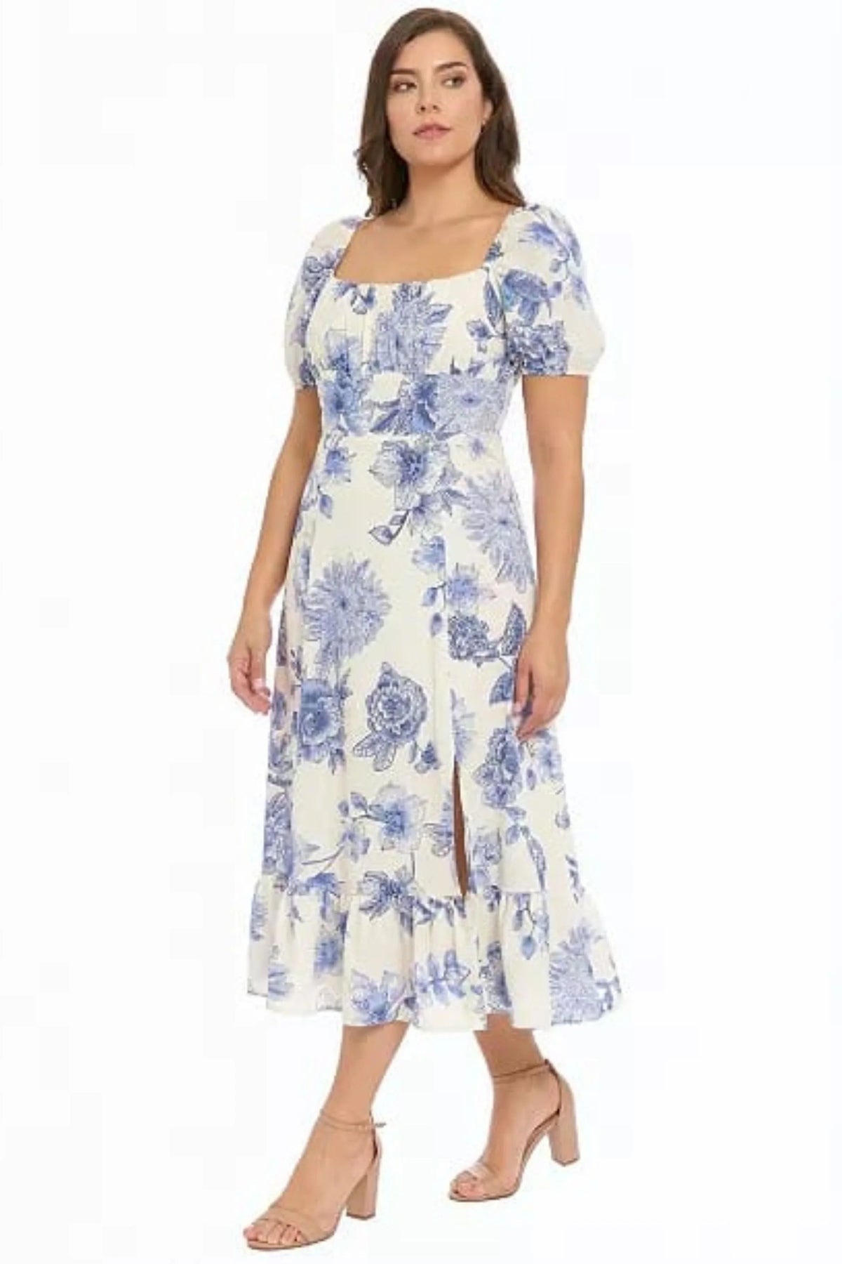 London Times T10358M White Blue