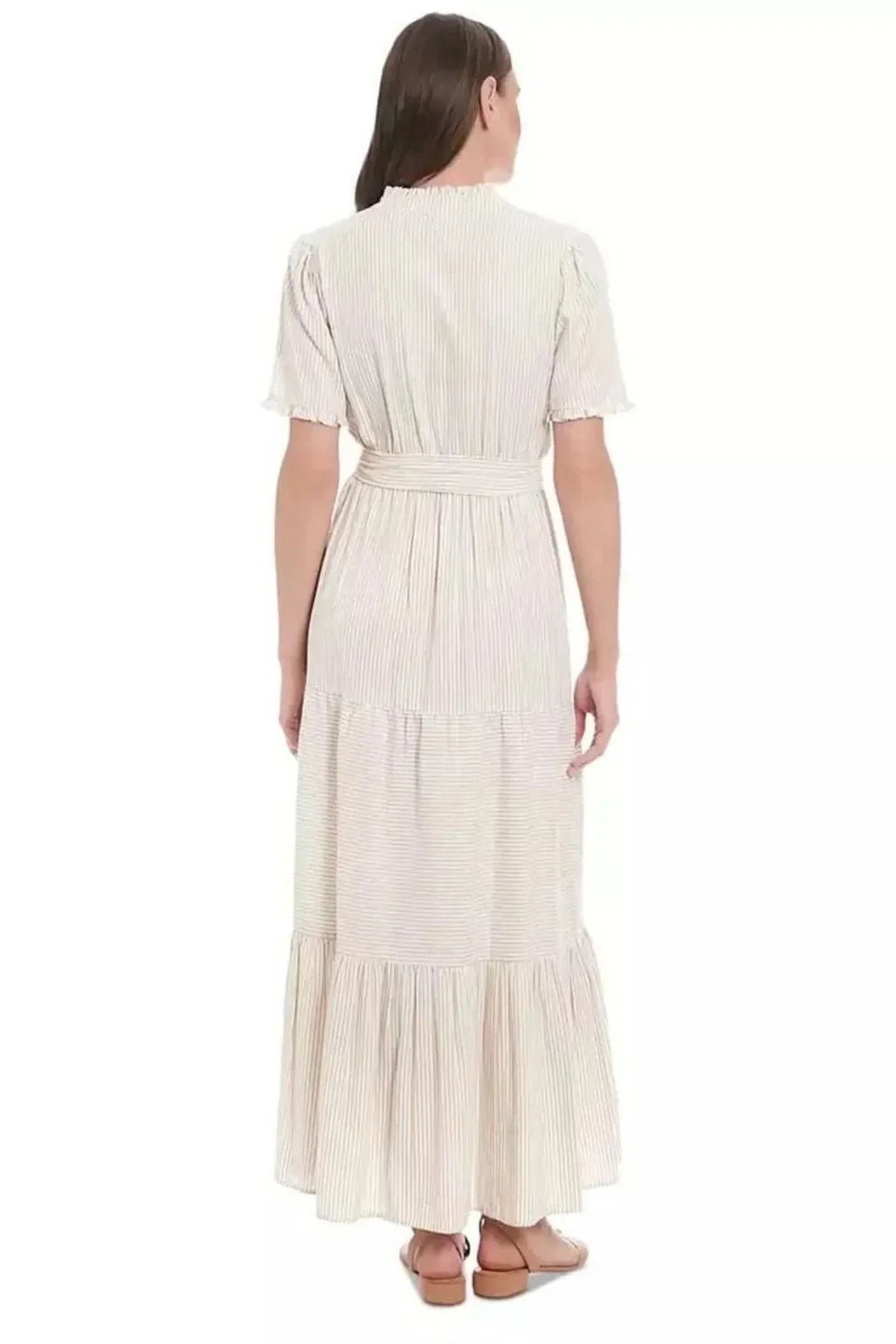 Stripe Tiered Maxi Dress London Times T7395M Wholesale