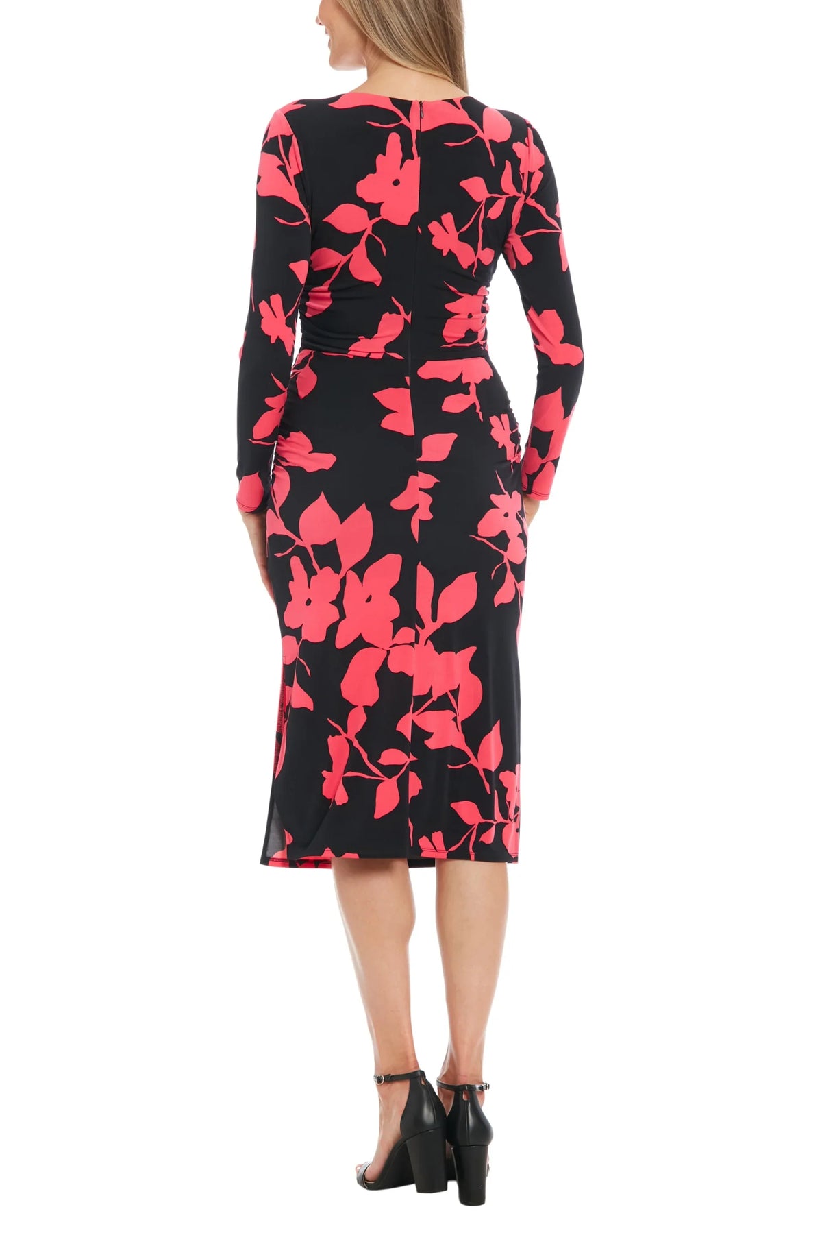 London Times T7746M Short Printed Fitted Cocktail Midi Dress Wholesale