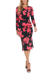 London Times T7746M Short Printed Fitted Cocktail Midi Dress Wholesale