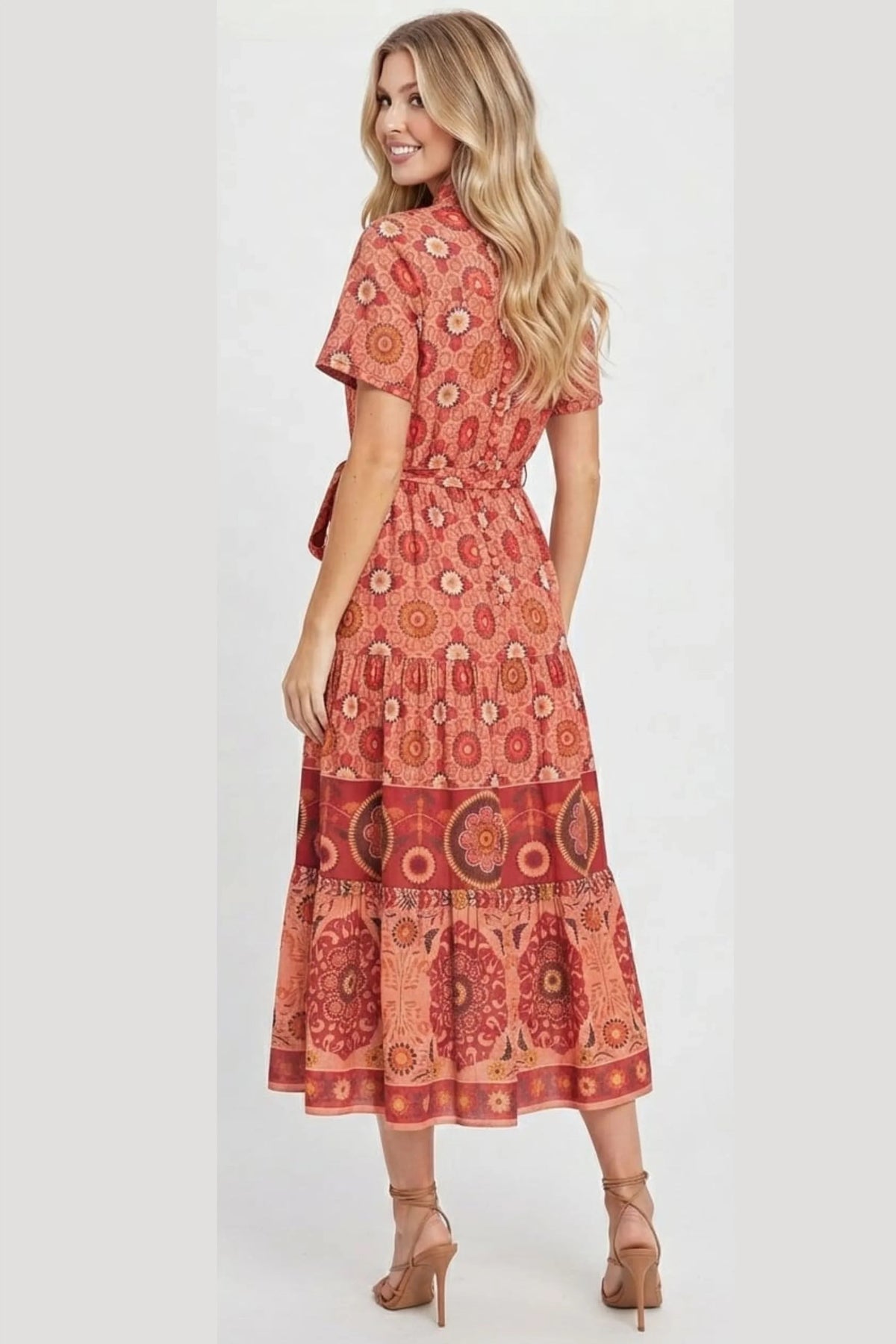 Floral Print A Line Maxi Dress London Times T8052M Wholesale