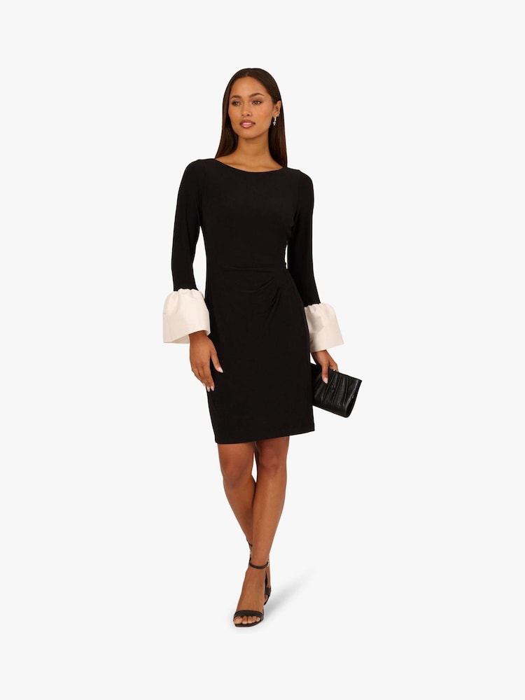 Bateau Knee-Length Jersey Cocktail Sheath/Column Adrianna Papell AP1D106098