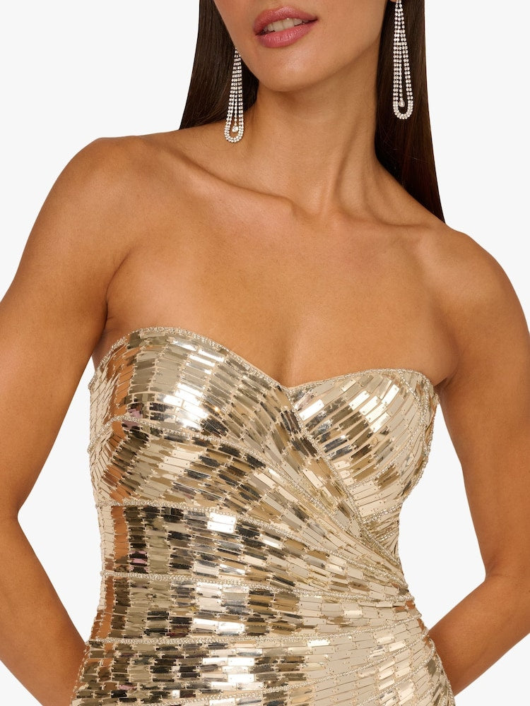 Adrianna Papell ADAE212553 Short Sequin Bodycon Cocktail Dress