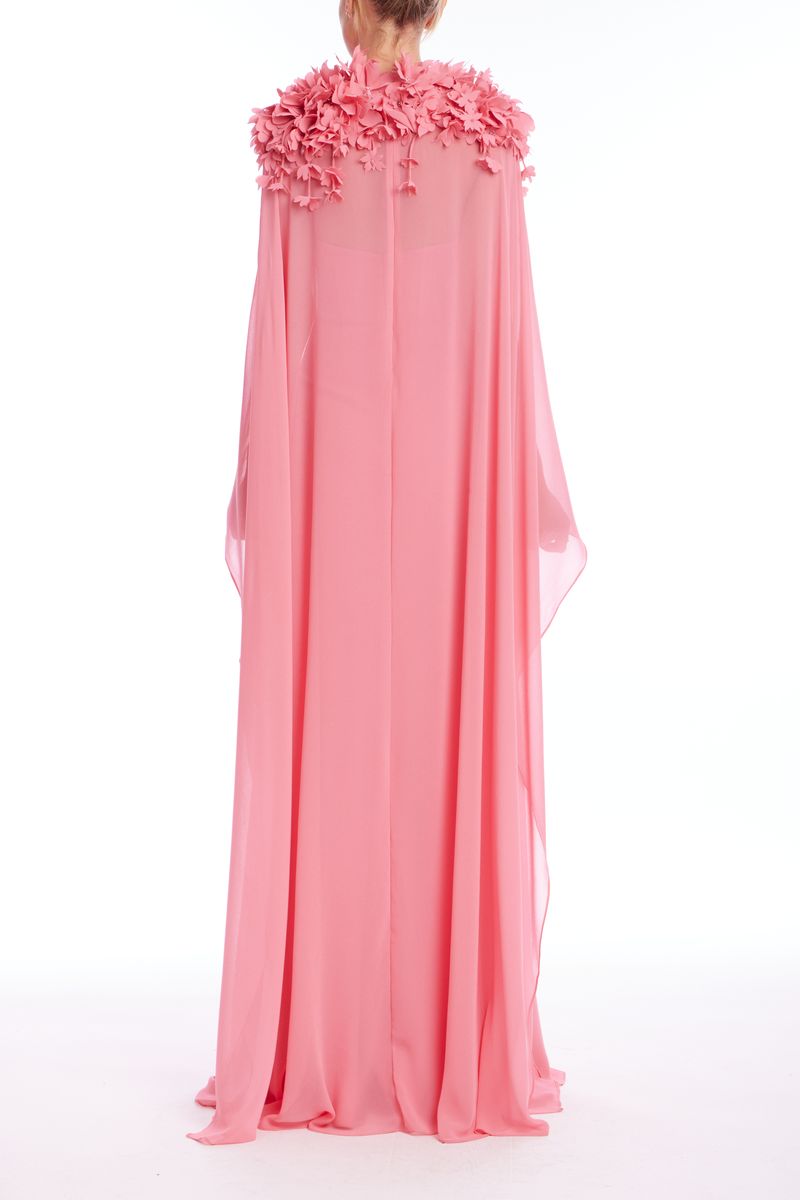 Jewel Neck Floor-Length Chiffon Formal A-Line Gown Badgley Mischka EG4492