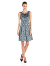 Sleeveless Jacquard Fit And Flare Midi Dress
