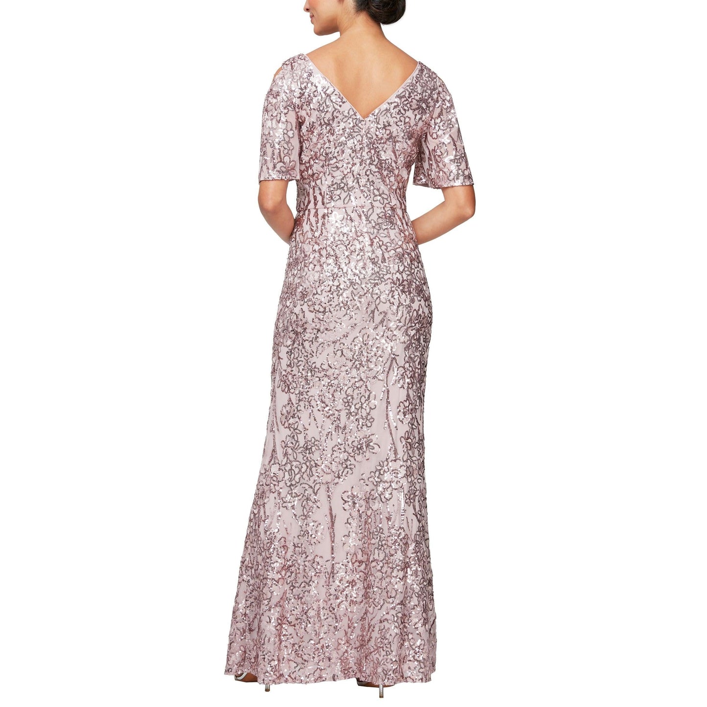 Caroline Flutter Sleeve Sequin Gown Alex Evenings 8196611 Wholesale