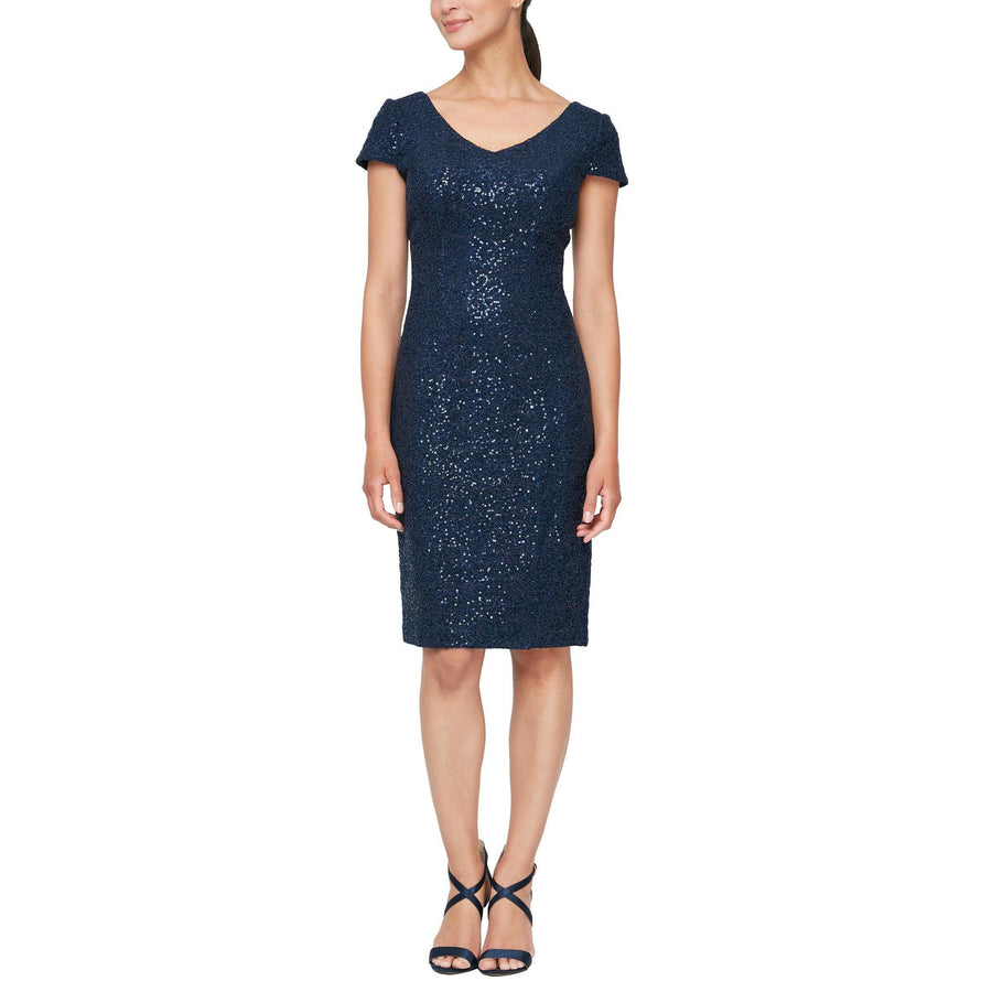 Embroidered Cap Sleeve Dress Alex Evenings 81122241 Wholesale