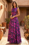 Formal Printed Floral Patterned Evening Dress Wholesale