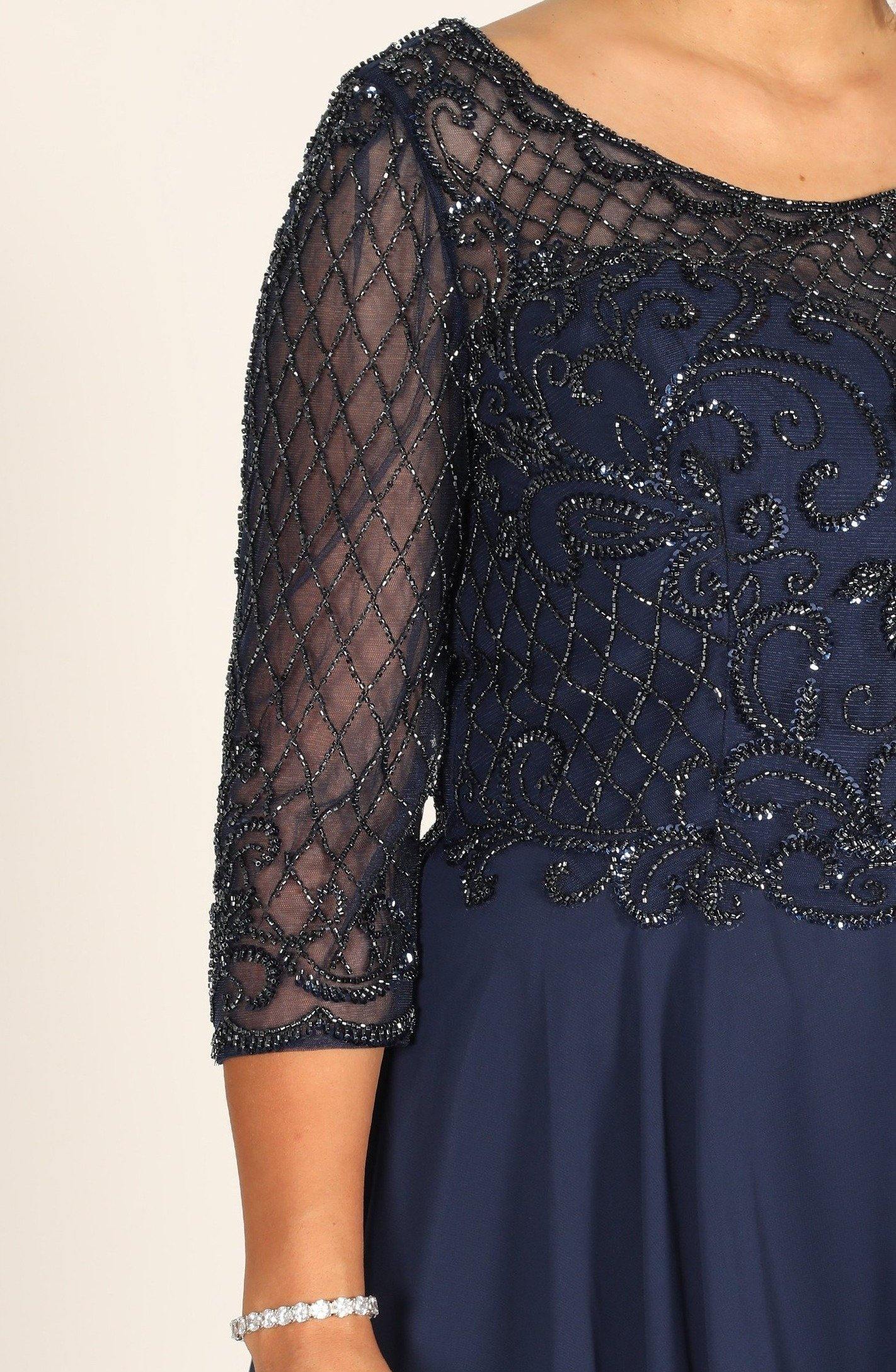 Long Sleeve Hand Beaded Mother of The Bride Dress Wholesale