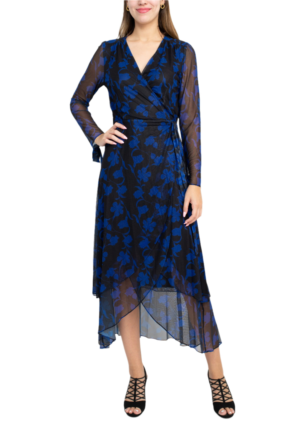 Cocktail Dresses Long Sleeve Prined Midi Cocktail Dress Wholesale Black Azure