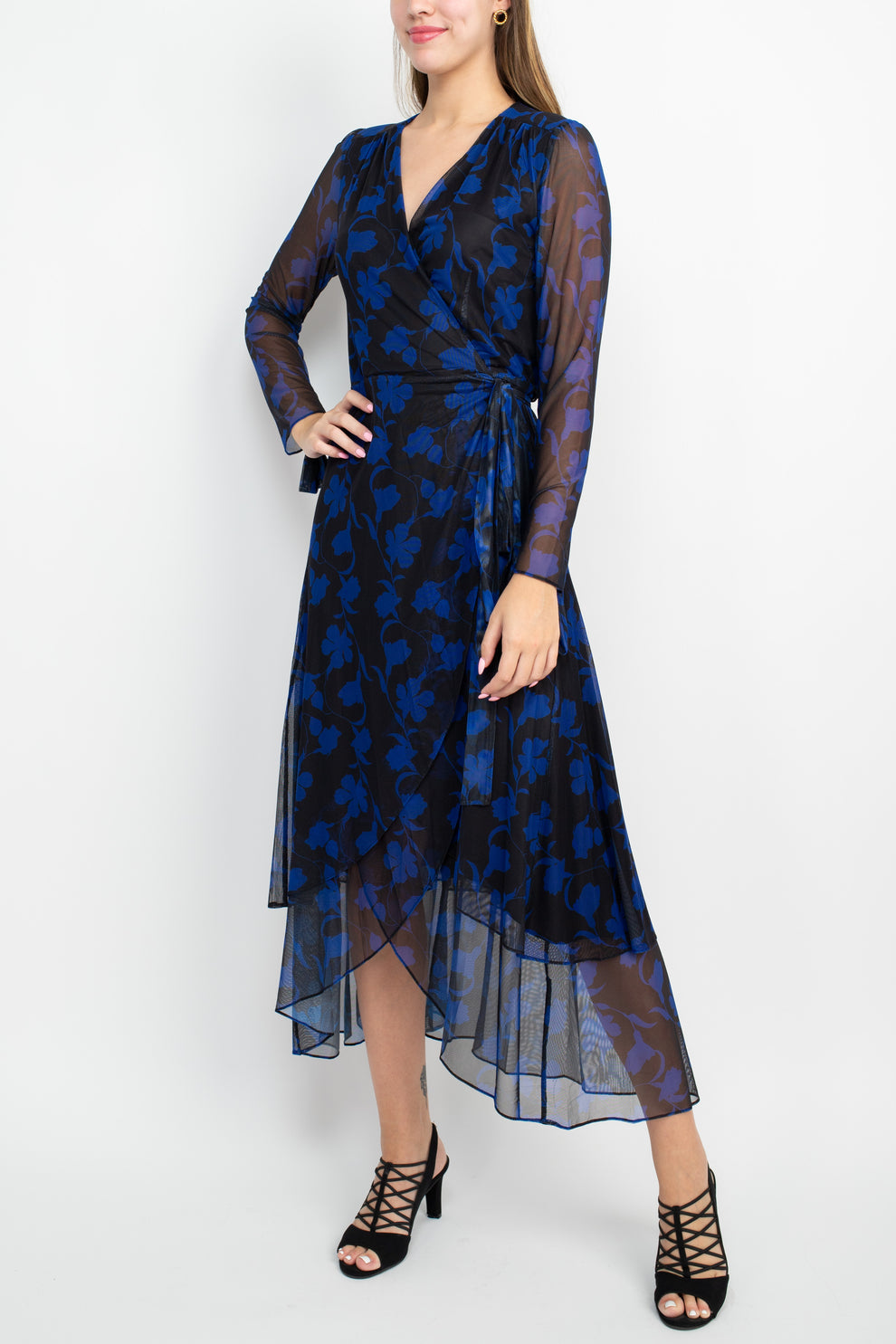Cocktail Dresses Long Sleeve Prined Midi Cocktail Dress Wholesale Black Azure