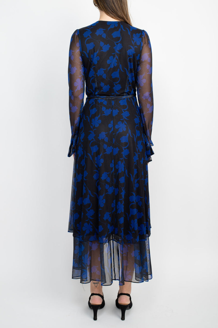 Cocktail Dresses Long Sleeve Prined Midi Cocktail Dress Wholesale Black Azure