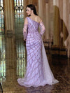 Long Couture Long Sleeve Hand Beaded Formal Dress Wholesale