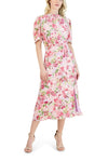Cocktail Dresses Printed Floral Midi Short Cocktail Dress Lavender Multi