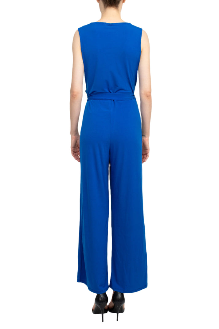 Jumpsuit Long Formal Tie Waist Jumpsuit Deep Sea