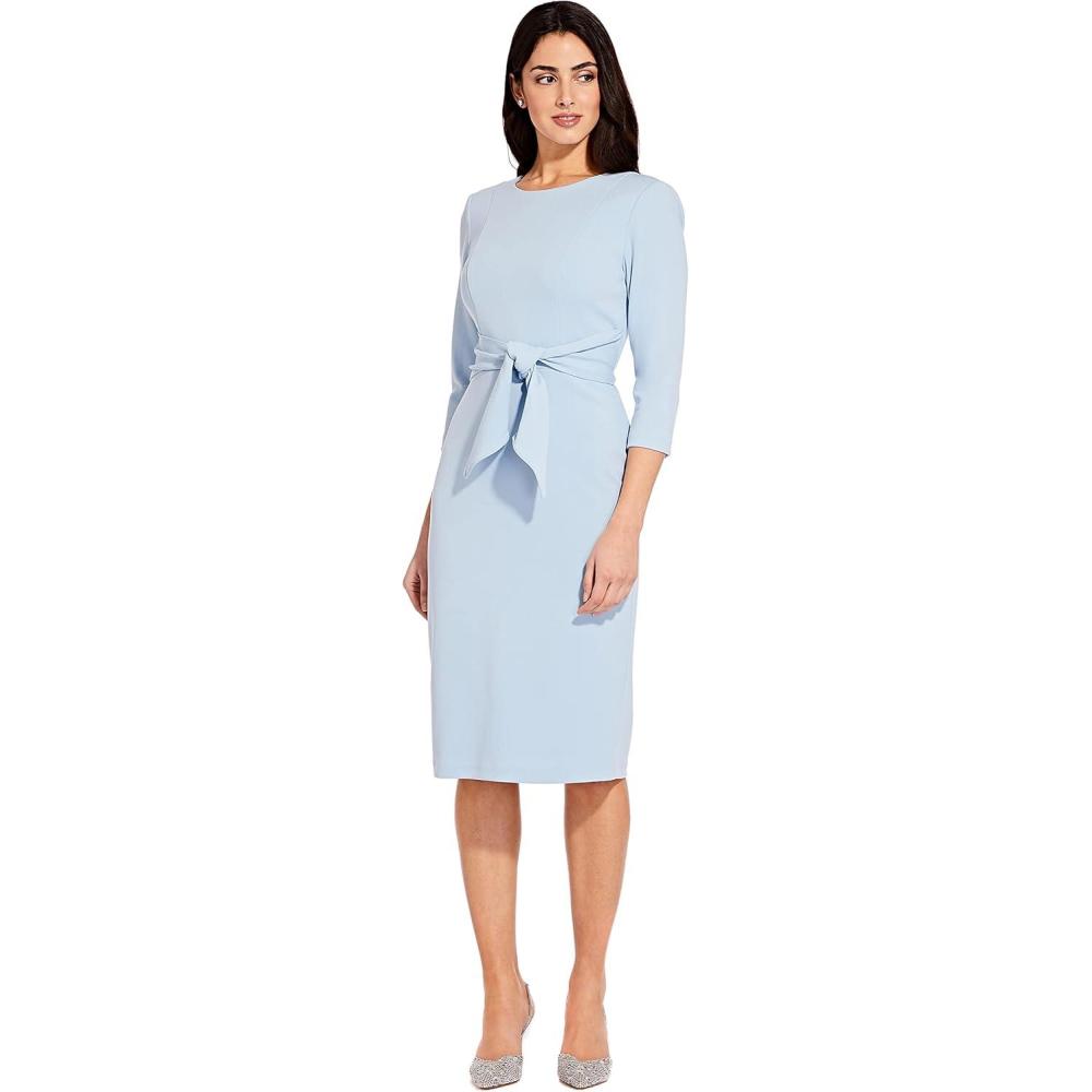 Crew/High-Neck Knee-Length Jersey Occasion Sheath Adrianna Papell AP1D103175