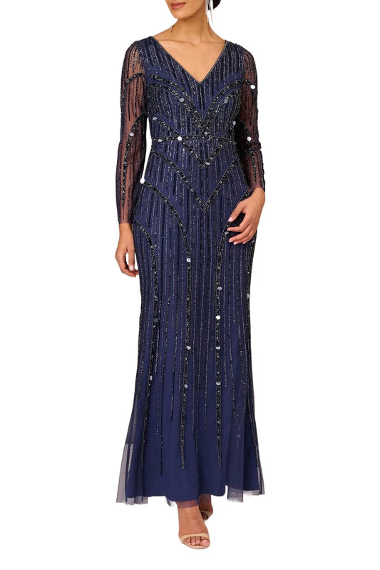 Formal Dresses Long Sleeve Evening Formal Dress Wholesale Navy