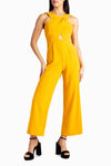 Jumpsuit Pleated Long Formal Jumpsuit Golden Orange