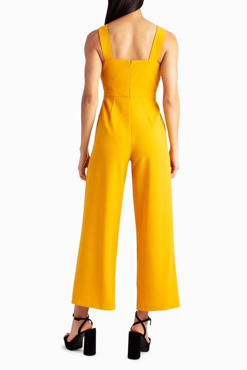 Jumpsuit Pleated Long Formal Jumpsuit Golden Orange
