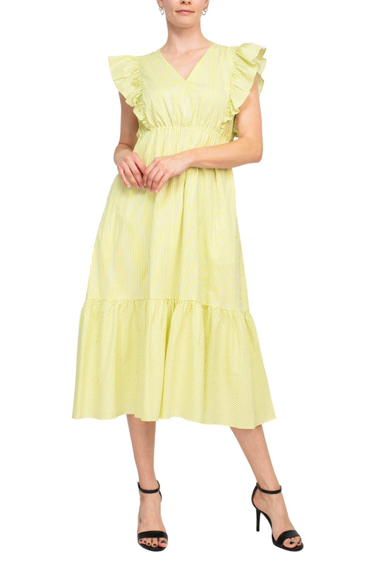 Cocktail Dresses A Line Ruffle Cocktail Maxi Midi Dress Citron White