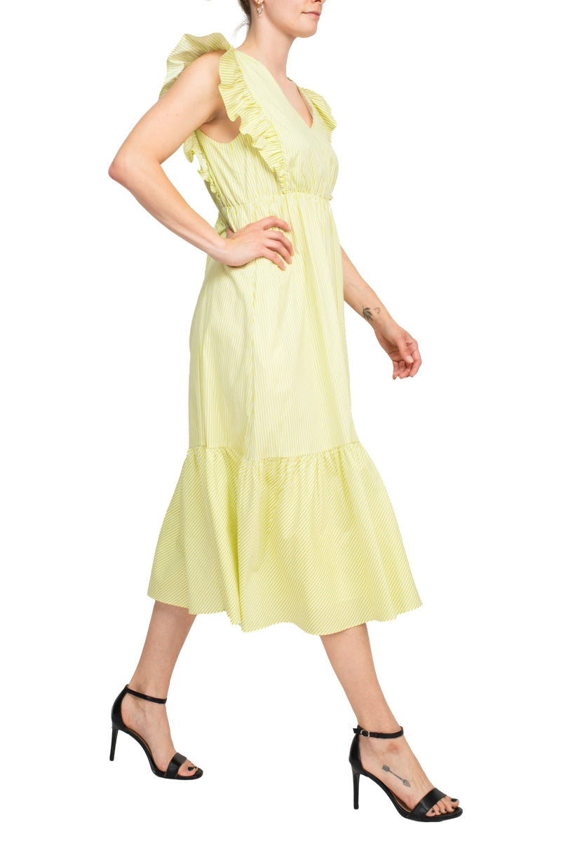 Cocktail Dresses A Line Ruffle Cocktail Maxi Midi Dress Citron White